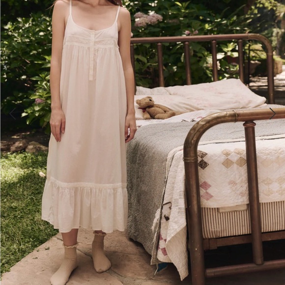 THE GREAT. Other - The Great THE EYELET RUFFLE TANK NIGHT DRESS